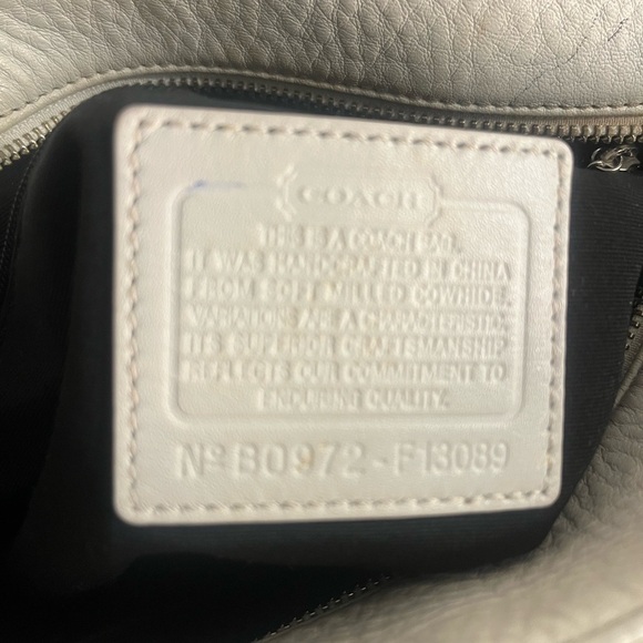 Coach White and Black Leather Tote Bag F13089 - Picture 6 of 7